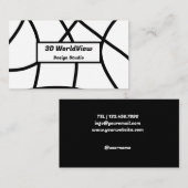 Schwarzweiß Moderner Minimalistischer Abstrakt Visitenkarte (Vorne/Hinten)