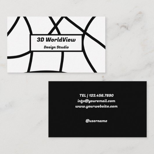 Schwarzweiß Moderner Minimalistischer Abstrakt Visitenkarte (Vorne/Hinten)