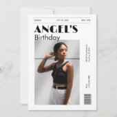 Schwarzweiß, modernes minimalistisches Foto - Gebu Einladung (Vorderseite)