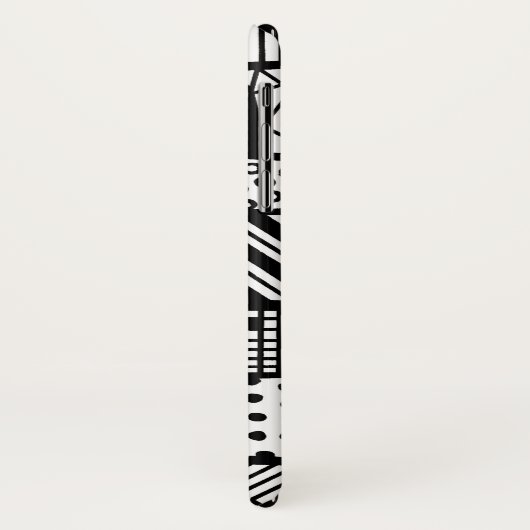 Schwarzweiß - modernes Muster Case-Mate iPhone Hülle (Hinten/Links)