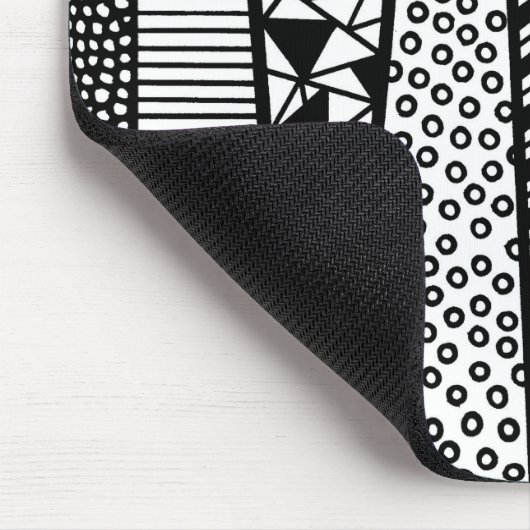 Schwarzweiß - modernes Muster Mousepad (Ecke)
