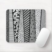 Schwarzweiß - modernes Muster Mousepad (Mit Mouse)