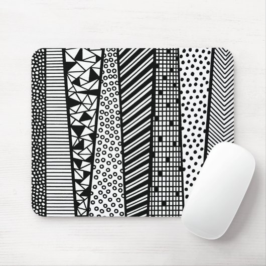 Schwarzweiß - modernes Muster Mousepad (Mit Mouse)