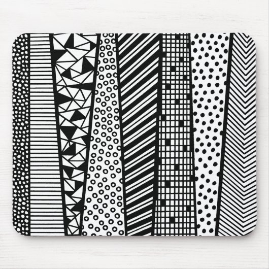 Schwarzweiß - modernes Muster Mousepad (Vorne)