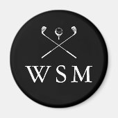 Schwarzweiß-Monogram-Golf-Clubs Magnet (Vorne)