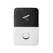 Schwarzweiss-Monogramm Badematte (Vorderseite Vertikal)