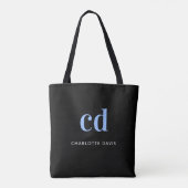 Schwarzweiß-Monogramm elegant modern Tasche (Rückseite)