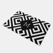 Schwarzweiss-Monogramm Fußmatte (Schrägansicht)