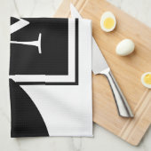 Schwarzweiß-Monogramm Geschirrtuch (Viertel Falte)