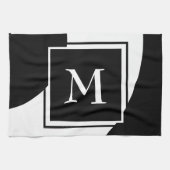 Schwarzweiß-Monogramm Geschirrtuch (Horizontal)