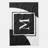 Schwarzweiß-Monogramm Geschirrtuch (Vertikal)