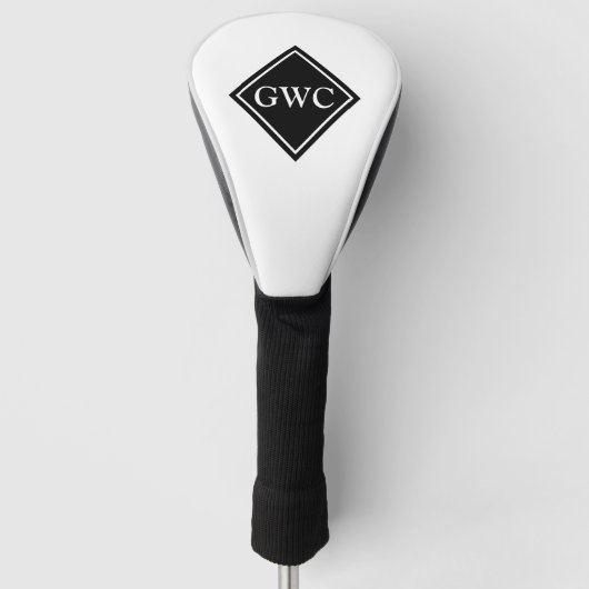Schwarzweiß-Monogramm Golf Headcover (Vorderseite)