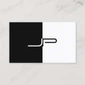 Schwarzweiss-Monogramm-Initialen-elegantes Visitenkarte (Vorderseite)