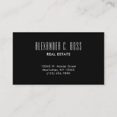 Schwarzweiß-Monogramm mit einfachen drei Buchstabe Visitenkarte (Rückseite)