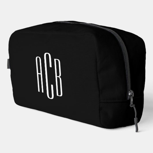 Schwarzweiß-Monogramm mit einfachen drei Buchstabe Waschbeutel (Rechte Ecke)
