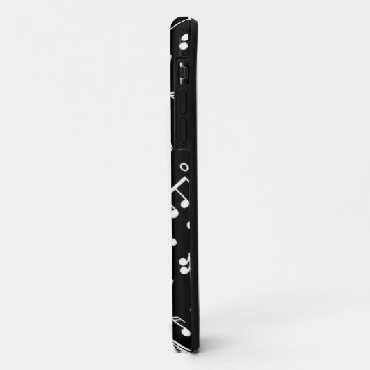 Schwarzweiß-Monogramm-Musiknote Case-Mate iPhone Hülle (Hinten/Links)