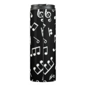 Schwarzweiß-Monogramm-Musiknote Thermosbecher (Rückseite)