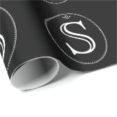 Schwarzweiss-Monogramm-Packpapier Geschenkpapier (Rolleneckpunkt)