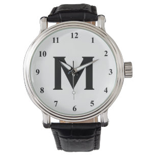 Schwarzweiss-Monogramm passt kundengerechtes   auf Armbanduhr