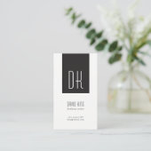 Schwarzweiss-Monogramm-Visitenkarte Visitenkarte (Stehend Vorderseite)