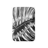 Schwarzweiss-monstera Palmblatt tropisch Badematte (Vorderseite Vertikal)