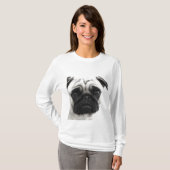 Schwarzweiss-Mops T-Shirt (Vorne ganz)