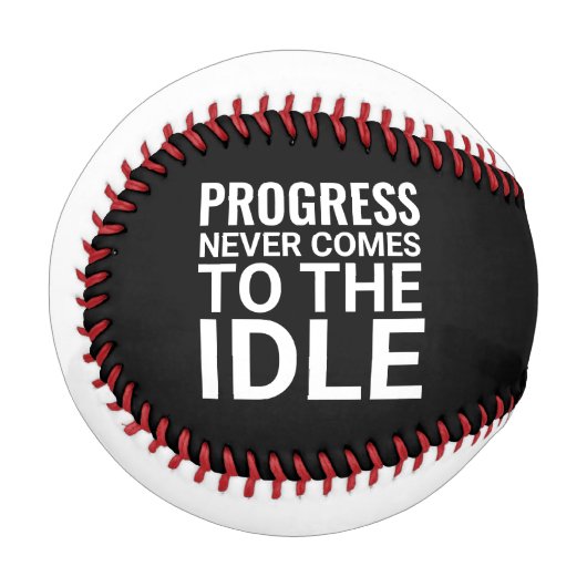 Schwarzweiß-Motivierend Sprichwort Inspiration Baseball (Vorderseite Links)