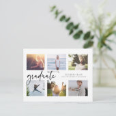 Schwarzweiß-Multi-Foto-Abschluss Postkarte (Stehend Vorderseite)