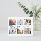 Schwarzweiß-Multi-Foto-Abschluss Vielen Dank Postkarte (Stehend Vorderseite)