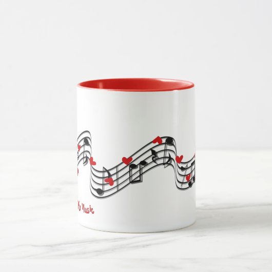 Schwarzweiß-Musiknote Kaffee Tasse (Zentrum)