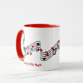 Schwarzweiß-Musiknote Kaffee Tasse (Vorderseite Links)