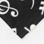 Schwarzweiß-Musiknote Musician Monogram Fleecedecke (Ecke)