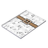Schwarzweiß-Musiknote Musician Monogram Notizblock (Linke Seite)