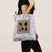 Schwarzweiß-Musiknote Musician Monogram Tasche (Von Nahem)
