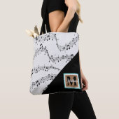 Schwarzweiß-Musiknote Musician Monogram Tasche (Von Nahem)
