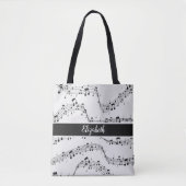 Schwarzweiß-Musiknote Tasche (Vorderseite)