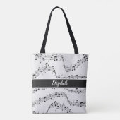 Schwarzweiß-Musiknote Tasche (Rückseite)