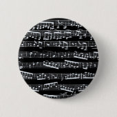 Schwarzweiss-Musiknoten Button (Vorderseite)