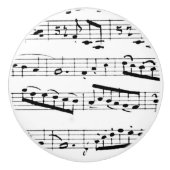 Schwarzweiss-Musiknoten Keramikknauf (Vorderseite)
