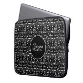 Schwarzweiß-Musiknoten-Muster und Anpassung Laptopschutzhülle (Vorderseite Links)