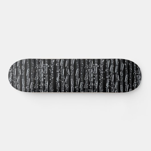 Schwarzweiss-Musiknoten Skateboard (Horizontal)