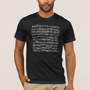 Schwarzweiss-Musiknoten T-Shirt