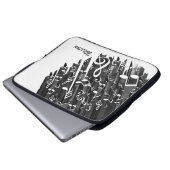 Schwarzweiß-Musiknoten und benutzerdefinierte Mono Laptopschutzhülle (Vorne Knopf)