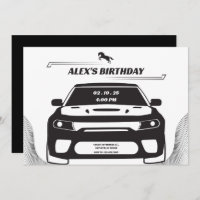 Schwarzweiß Mustang Car Geburtstag