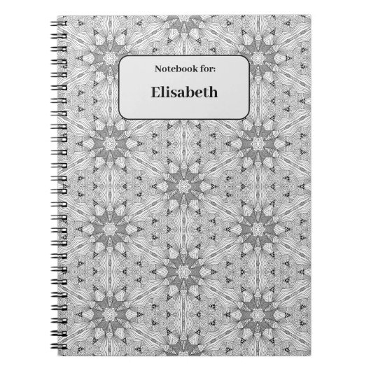 Schwarzweiß-Muster - angepasstes Notebook Notizblock (Vorderseite)