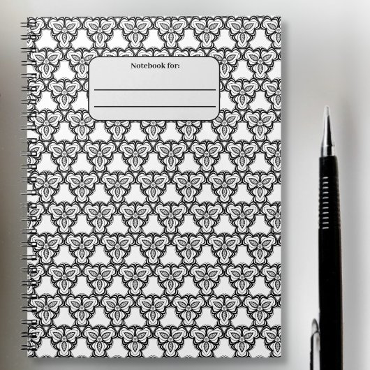 Schwarzweiß-Muster - angepasstes Notebook Notizblock