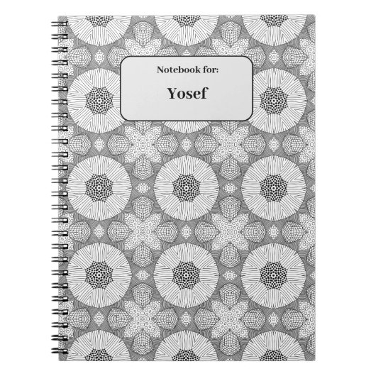 Schwarzweiß-Muster - angepasstes Notebook Notizblock (Vorderseite)