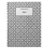 Schwarzweiß-Muster - angepasstes Notebook Notizblock (Vorderseite)