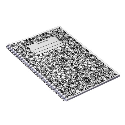 Schwarzweiß-Muster - angepasstes Notebook Notizblock (Rechte Seite)