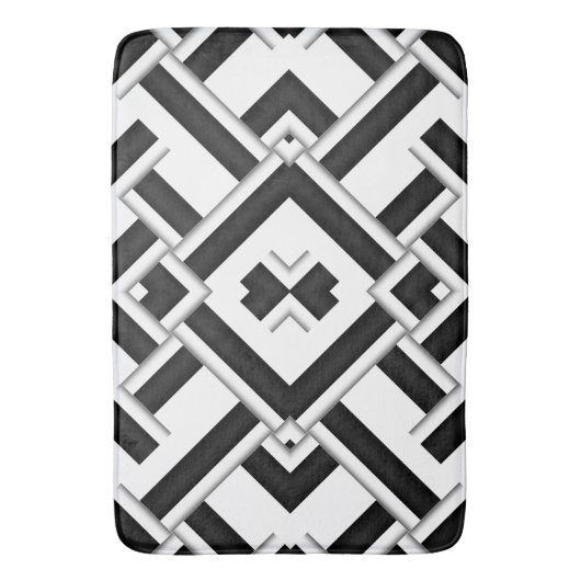 Schwarzweiss-Muster Badematte (Vorderseite Vertikal)